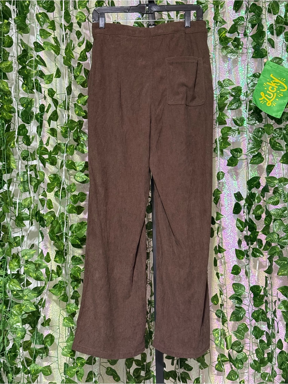 Halara High Waisted Straight Leg Corduroy Casual Brown Pants with Pockets Medium - Picture 4 of 5